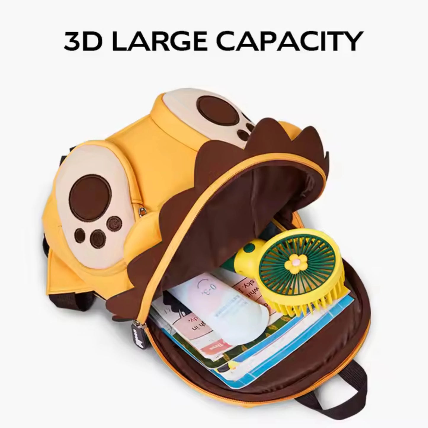 Spacious and secure main compartment of Lion Cub Kids Backpack