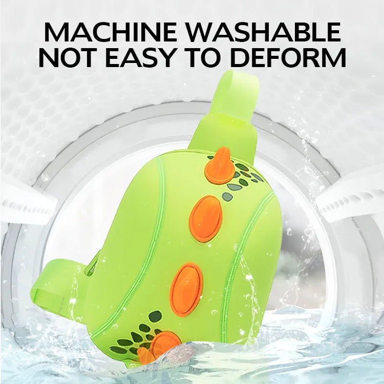 Machine Washable Lightweight dinosaur sling bag with orange spikes