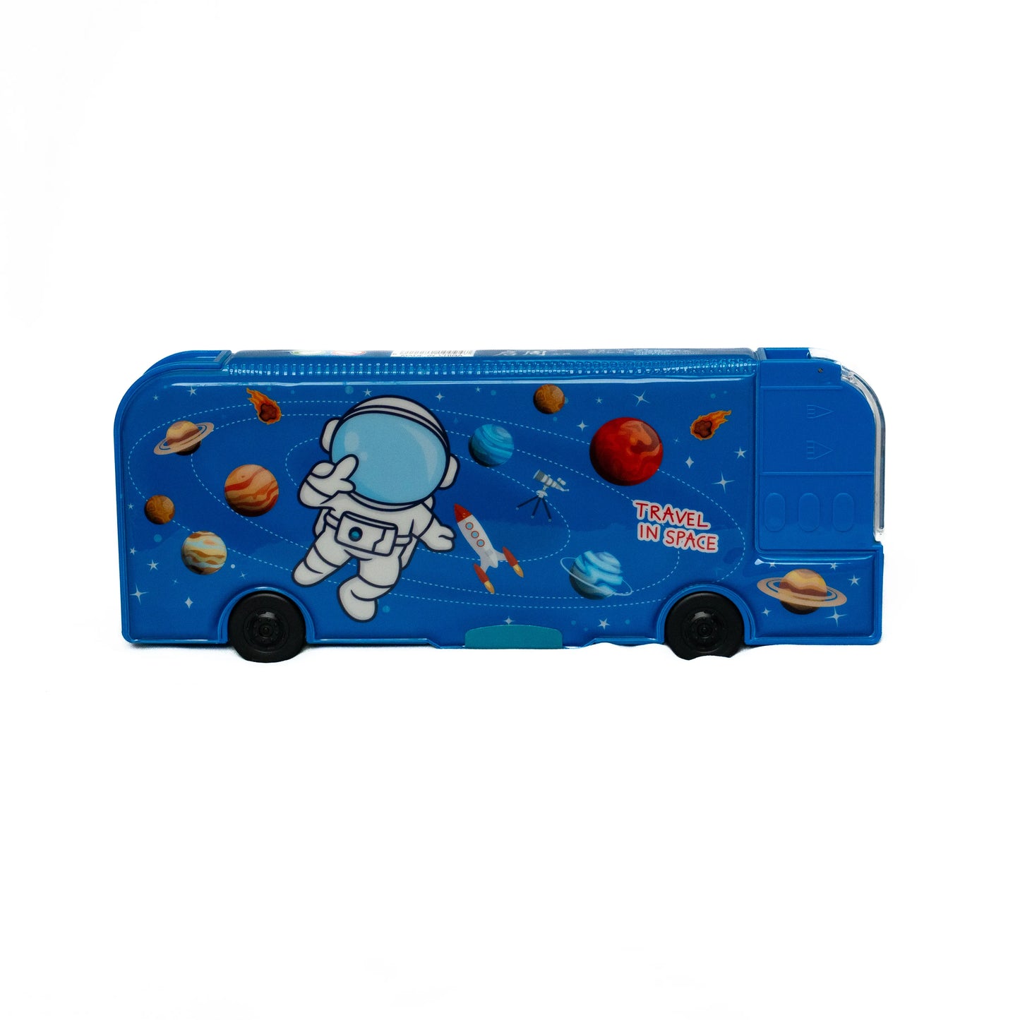 Blue Bus Pencil Box Back Side