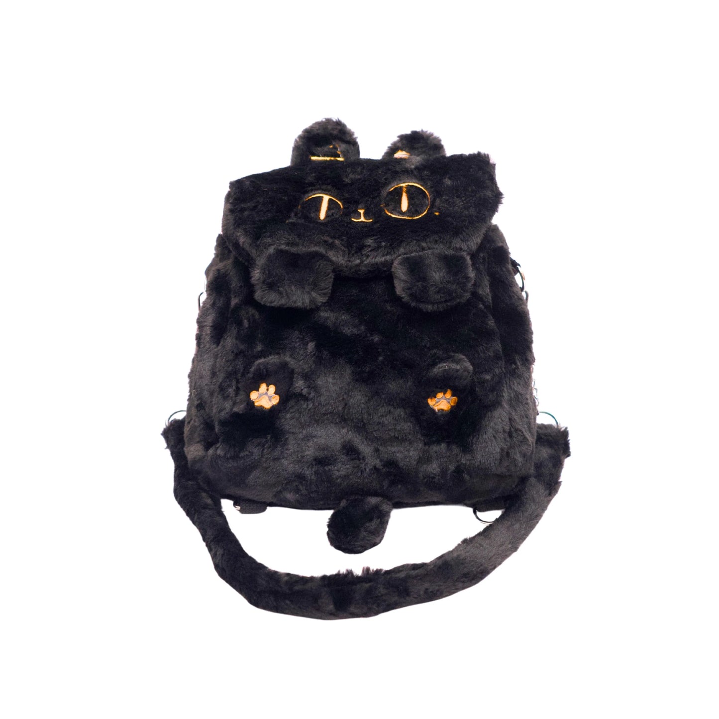 Fluffy black convertible backpack