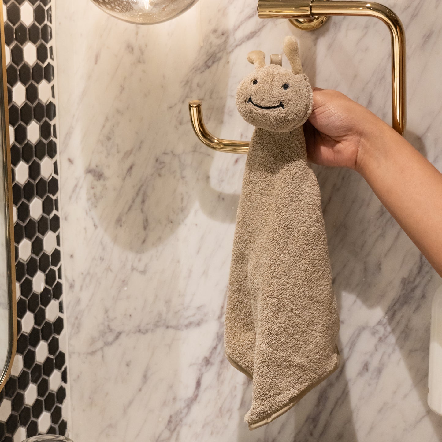 Detailed shot of soft brown towel