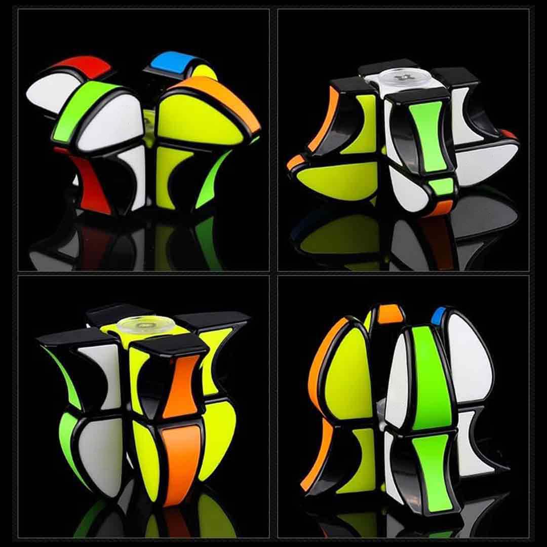 Close-up of puzzle spinner showing gear-like details