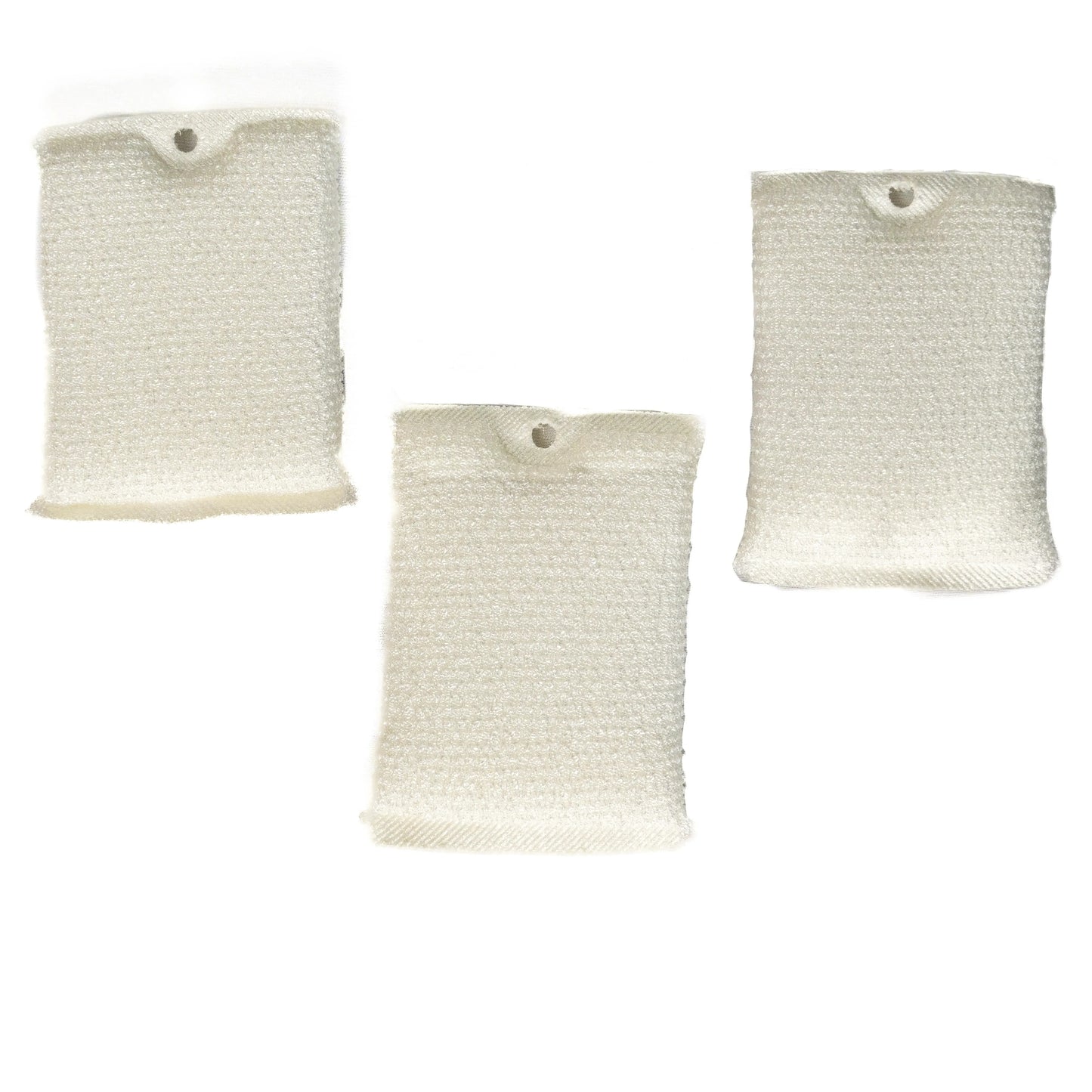 Three white oil wipes evenly arranged.
