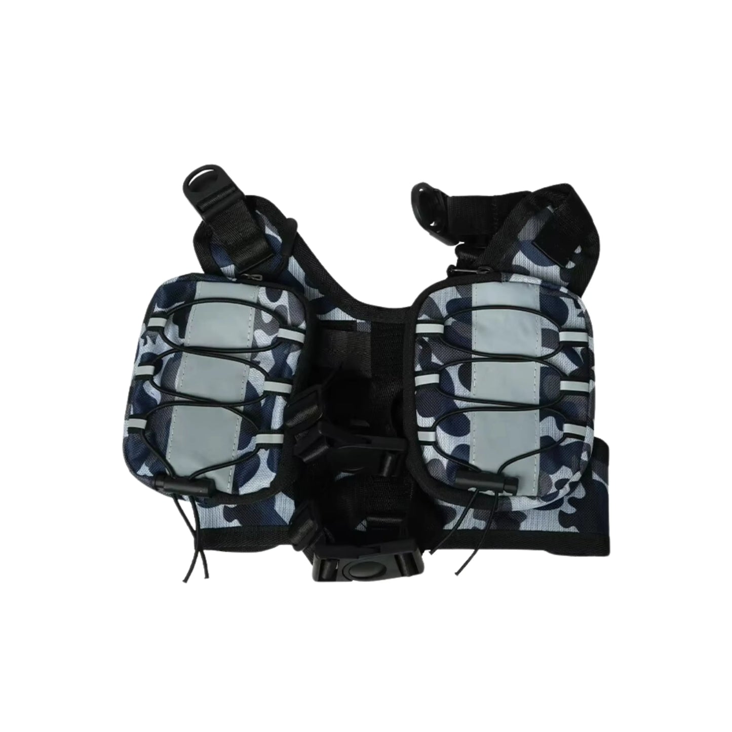 Front view of Reflective Camouflage blue Harness