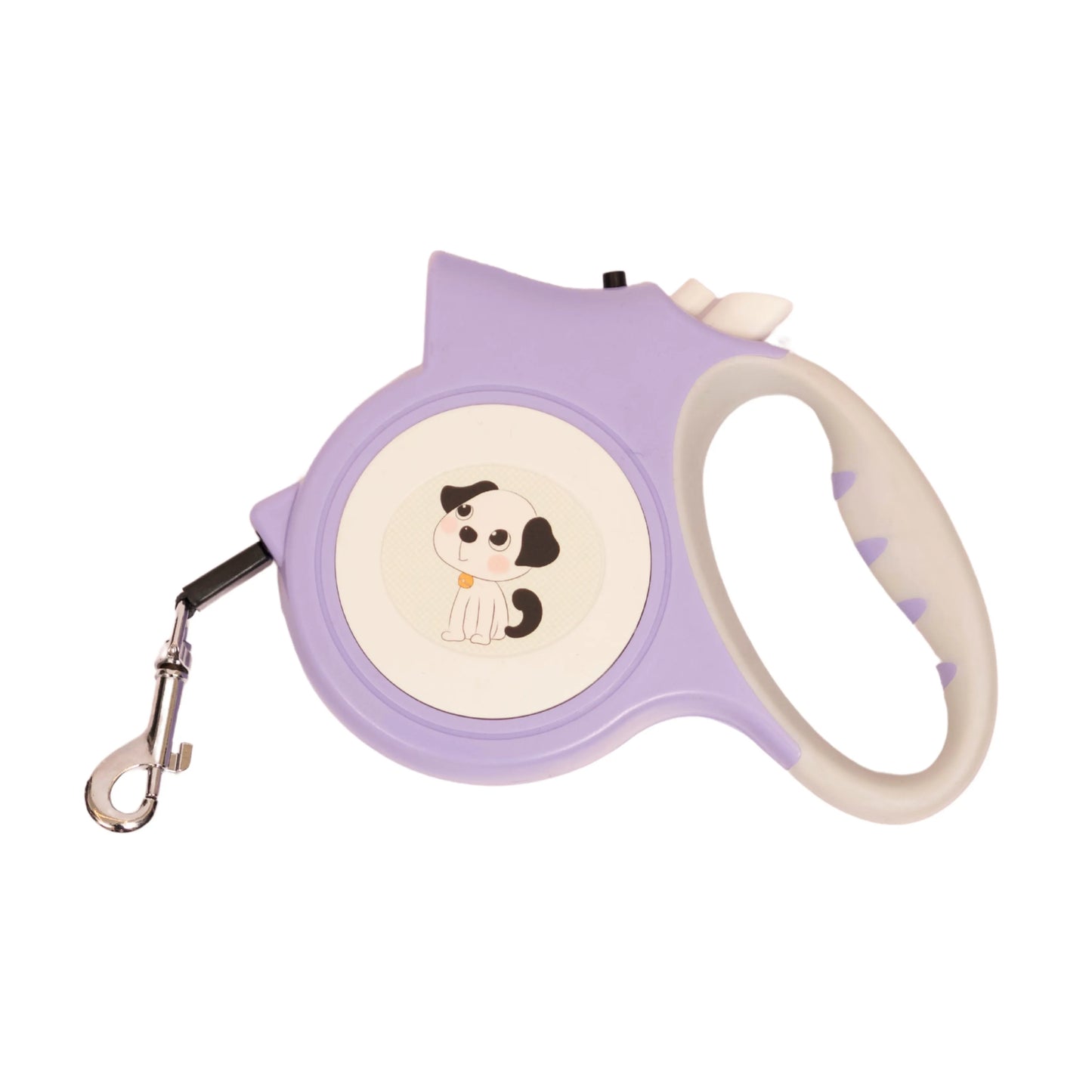 Ergonomic purple dog leash handle with LED light