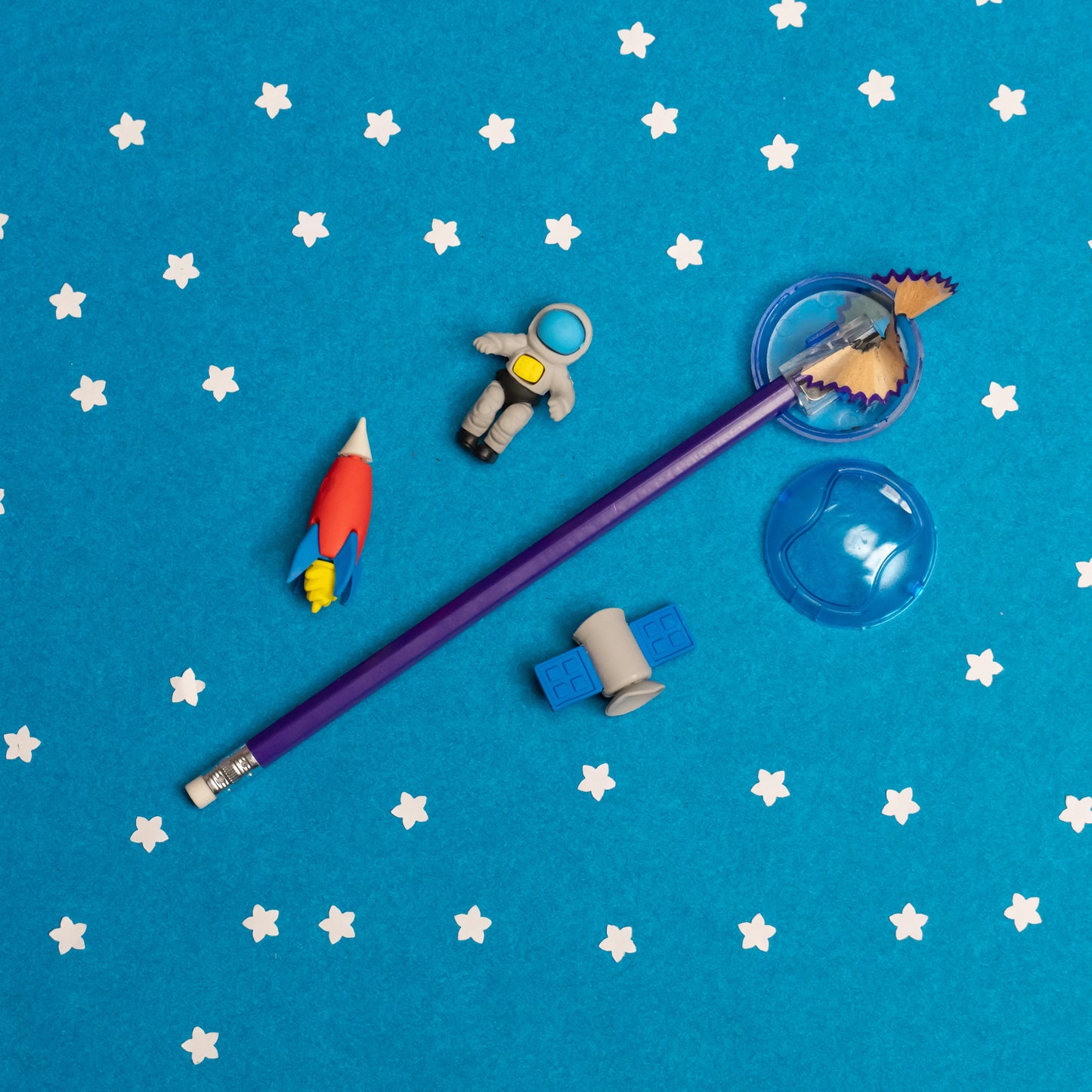 Space Explorer Pencil Set in Neon Blue