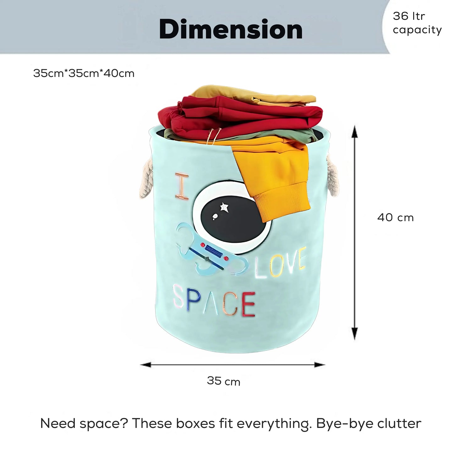 Kids carrying space-themed laundry bag