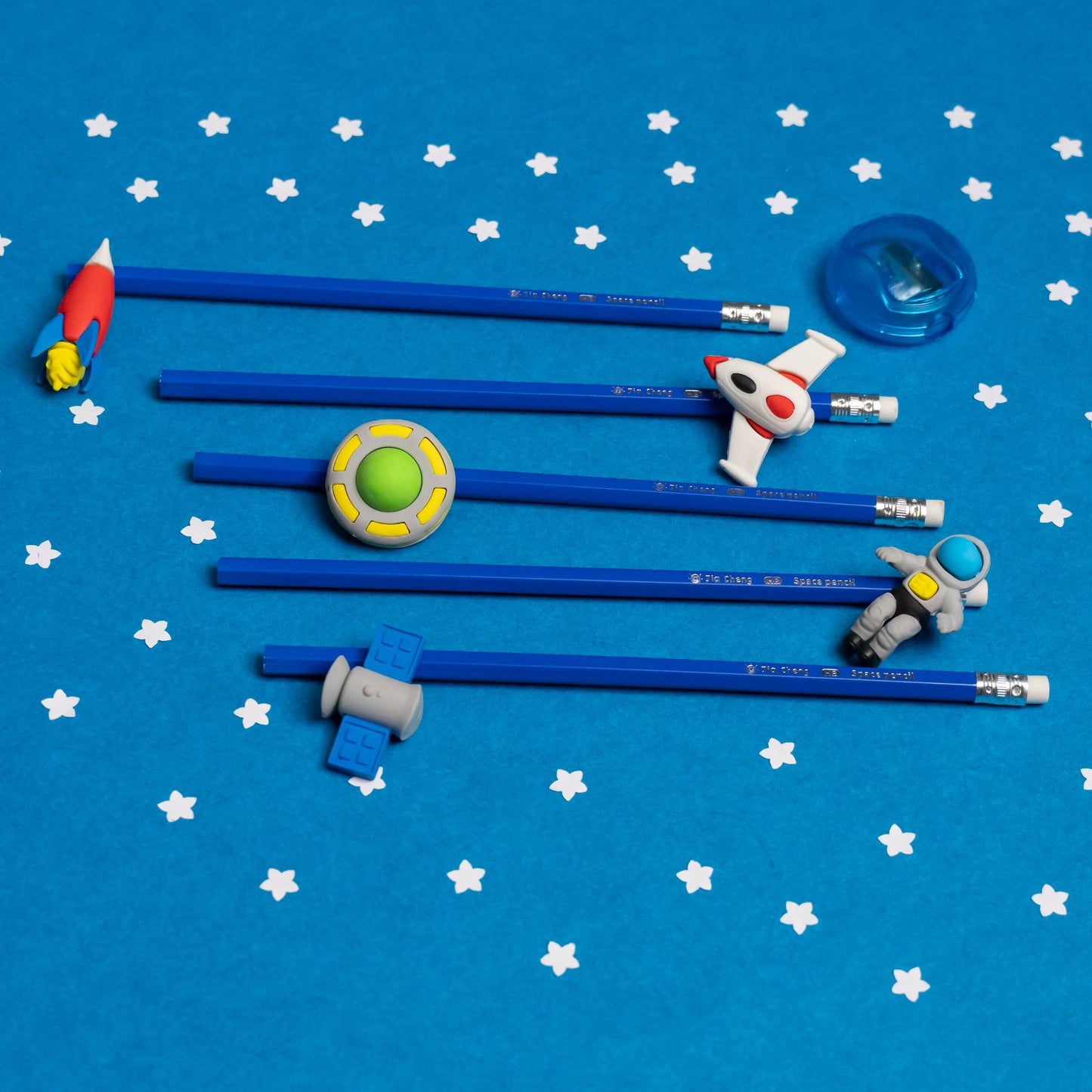 Pencil Set with Eraser and Sharpener – Space Theme Box for Kids