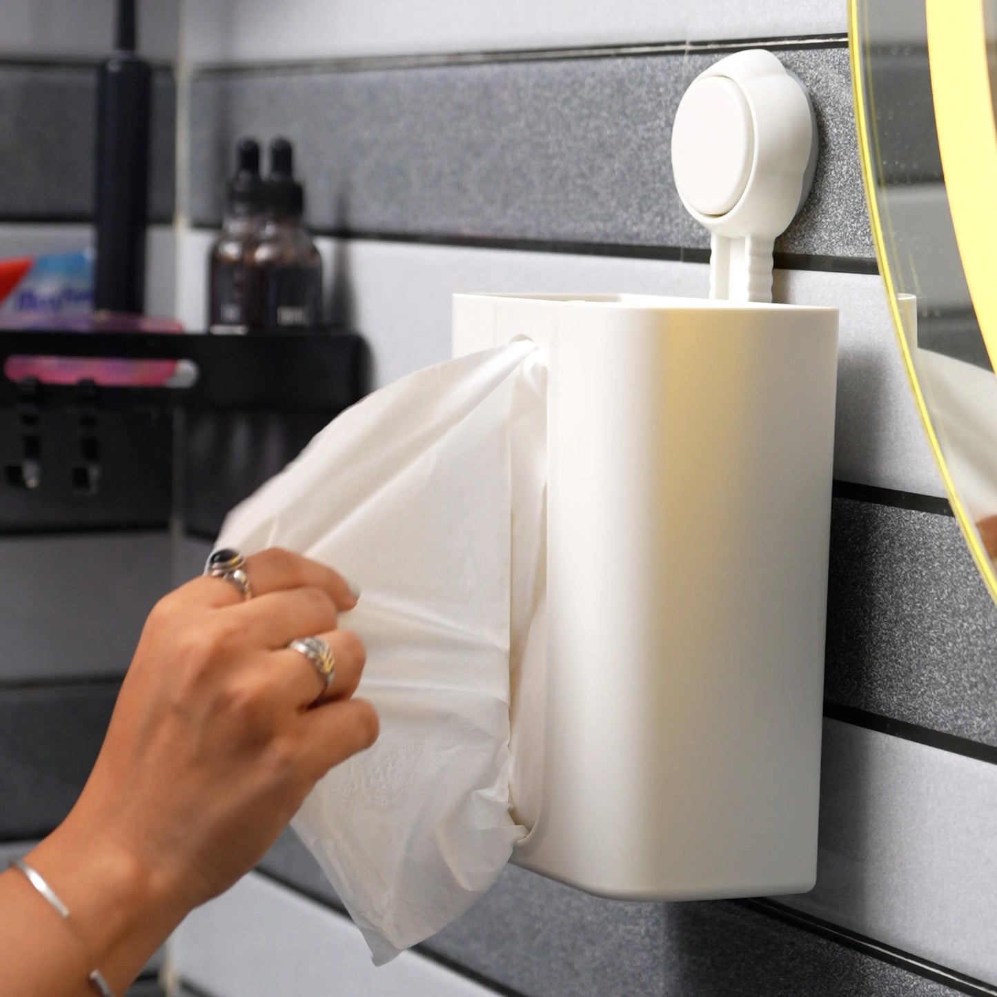 Multifunctional Suction Tissue Box Holder for Home, Car, and Bathroom Use