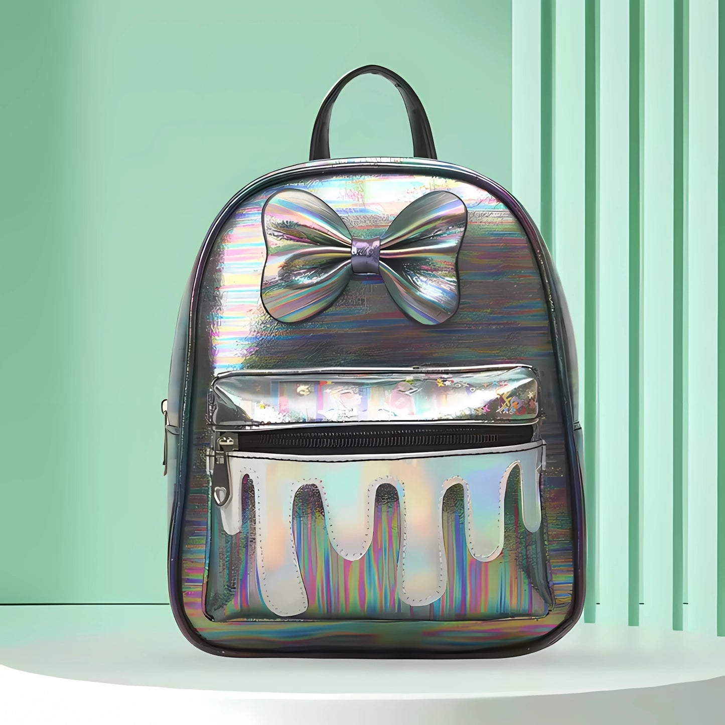 Kids’ Black glitter bag with shimmering