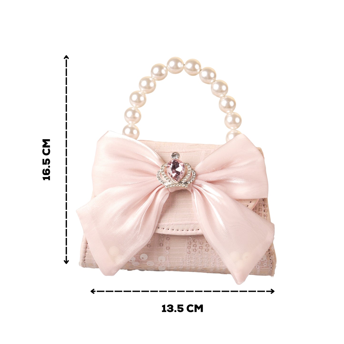 Cute mini bag for girls with sequins and glitter bow