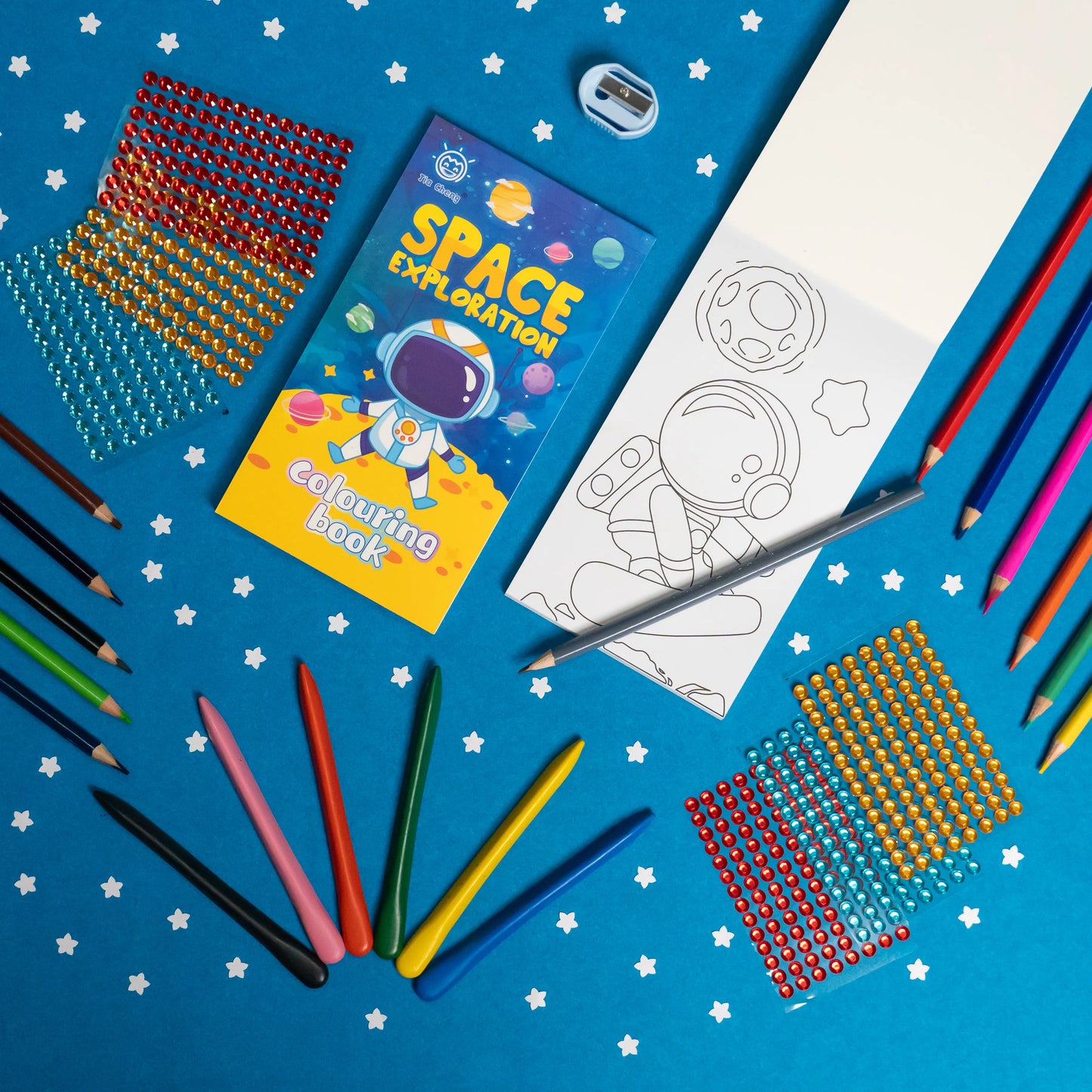 Full Kids Colouring Kit Blue