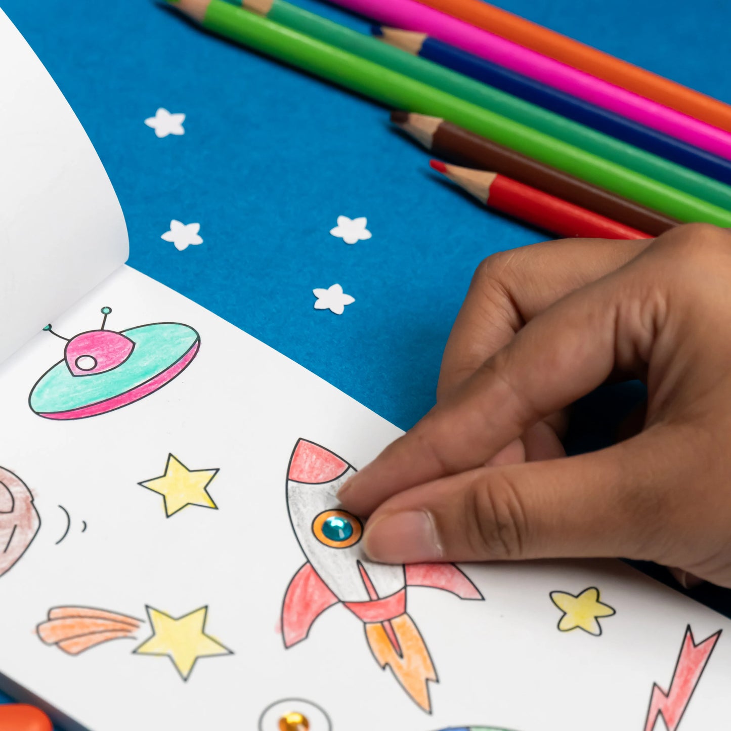 Blue Kids Colouring Kit Book
