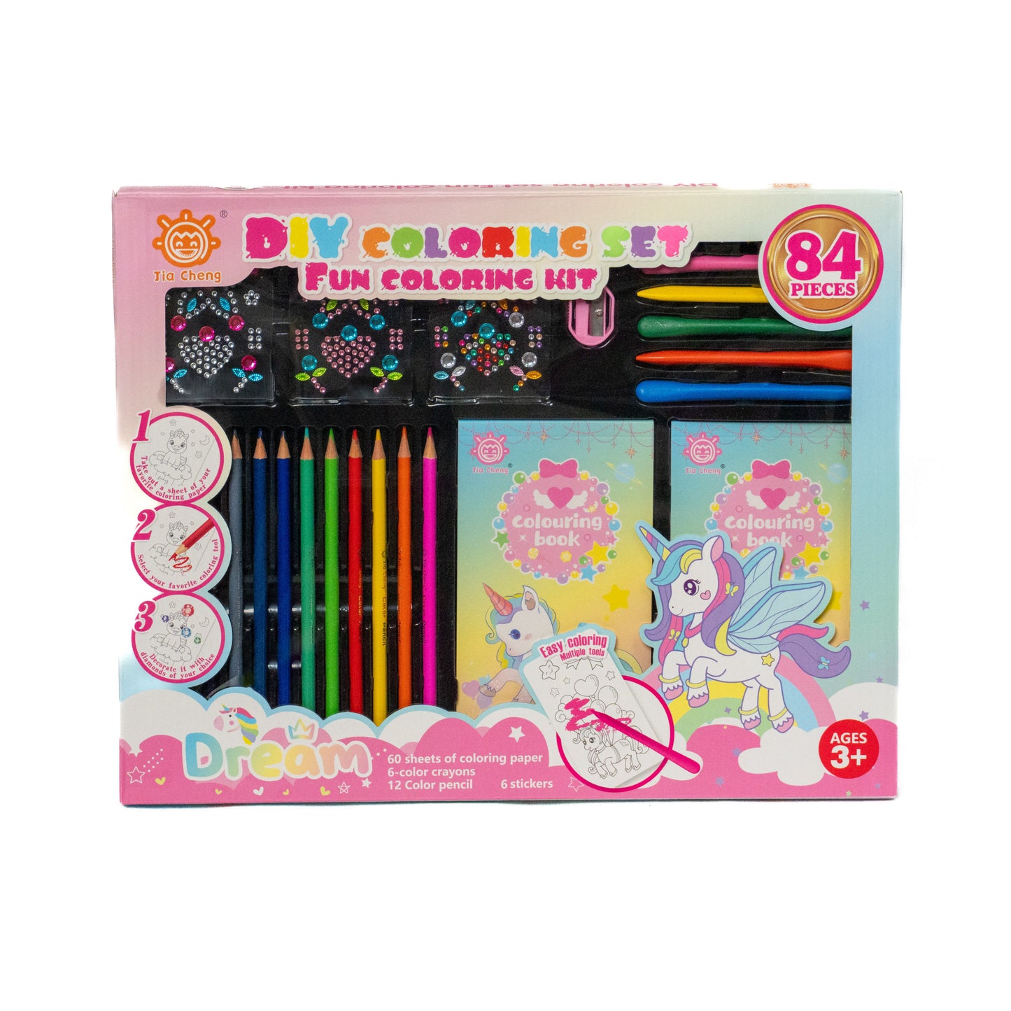 Kids Coloring Kit Pink-Magical coloring kit for kids