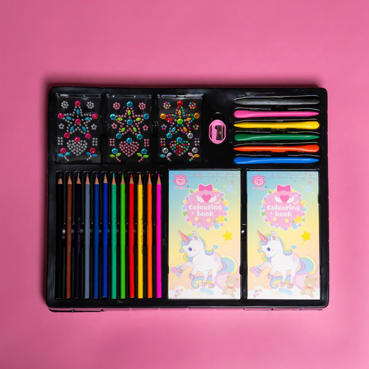 Creative Colouring Kit for Kids – Includes Colouring Pages, Stickers, and More