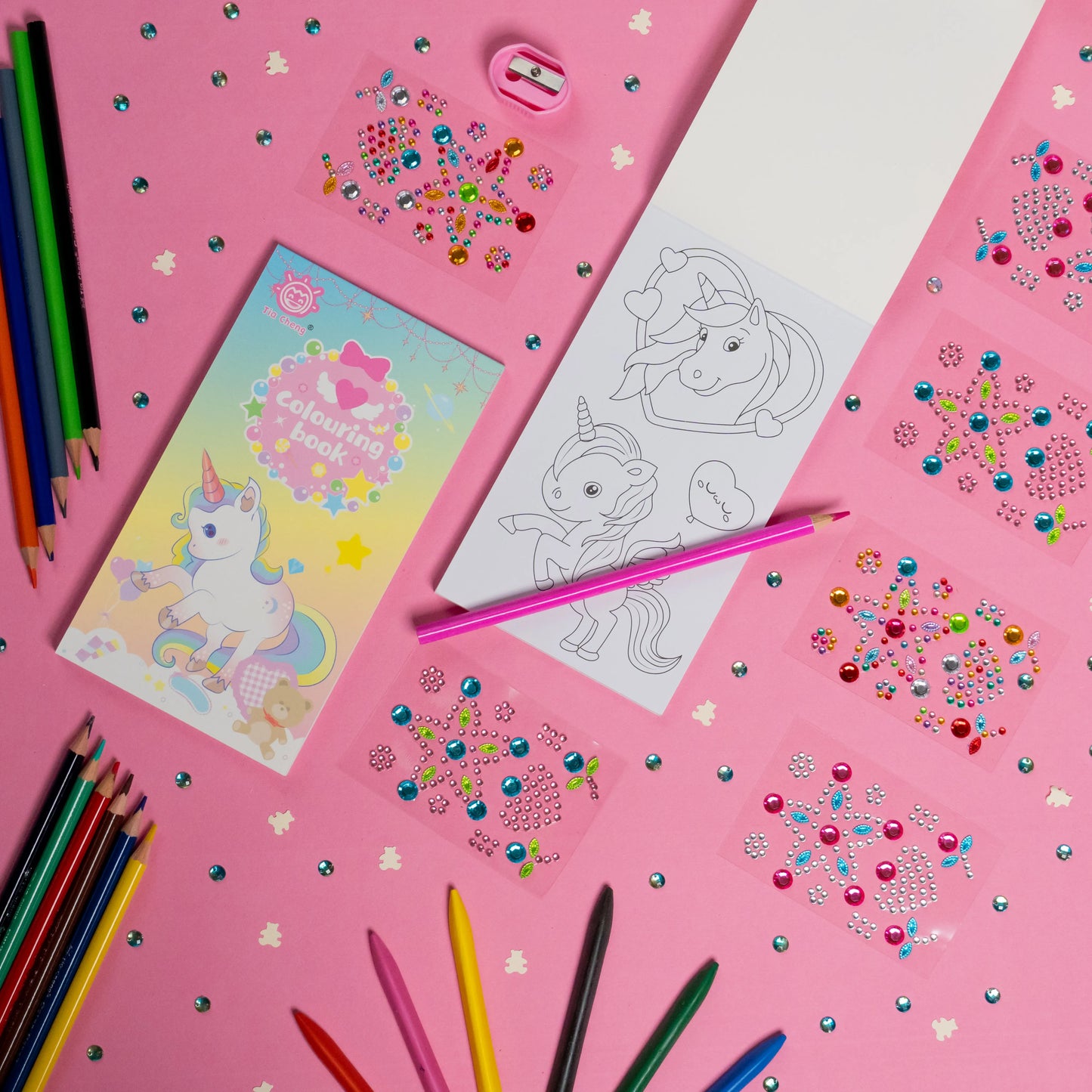 Kids Colouring Kit Pink