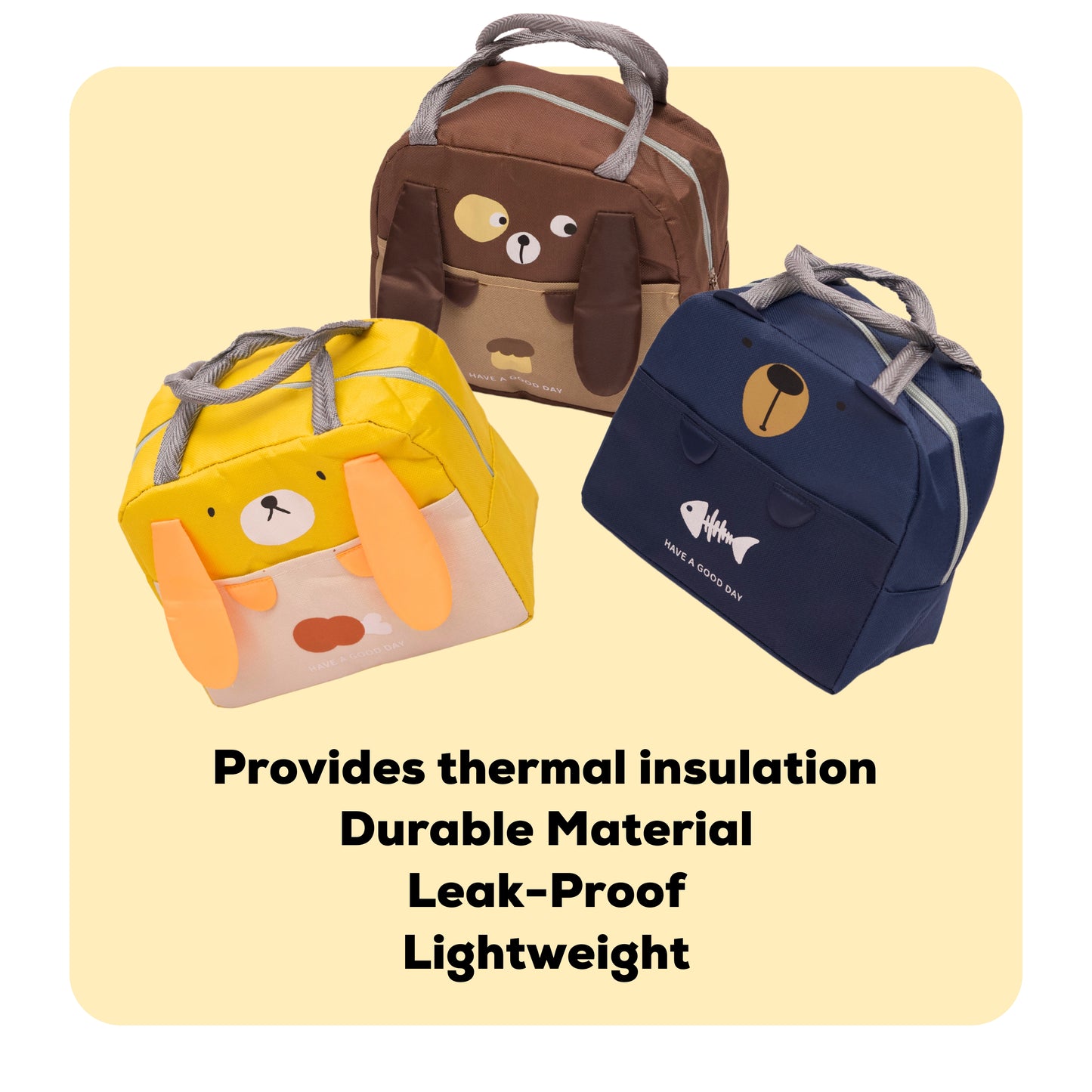 Lunch Bag with Waterproof and Spill-Resistant Lining
