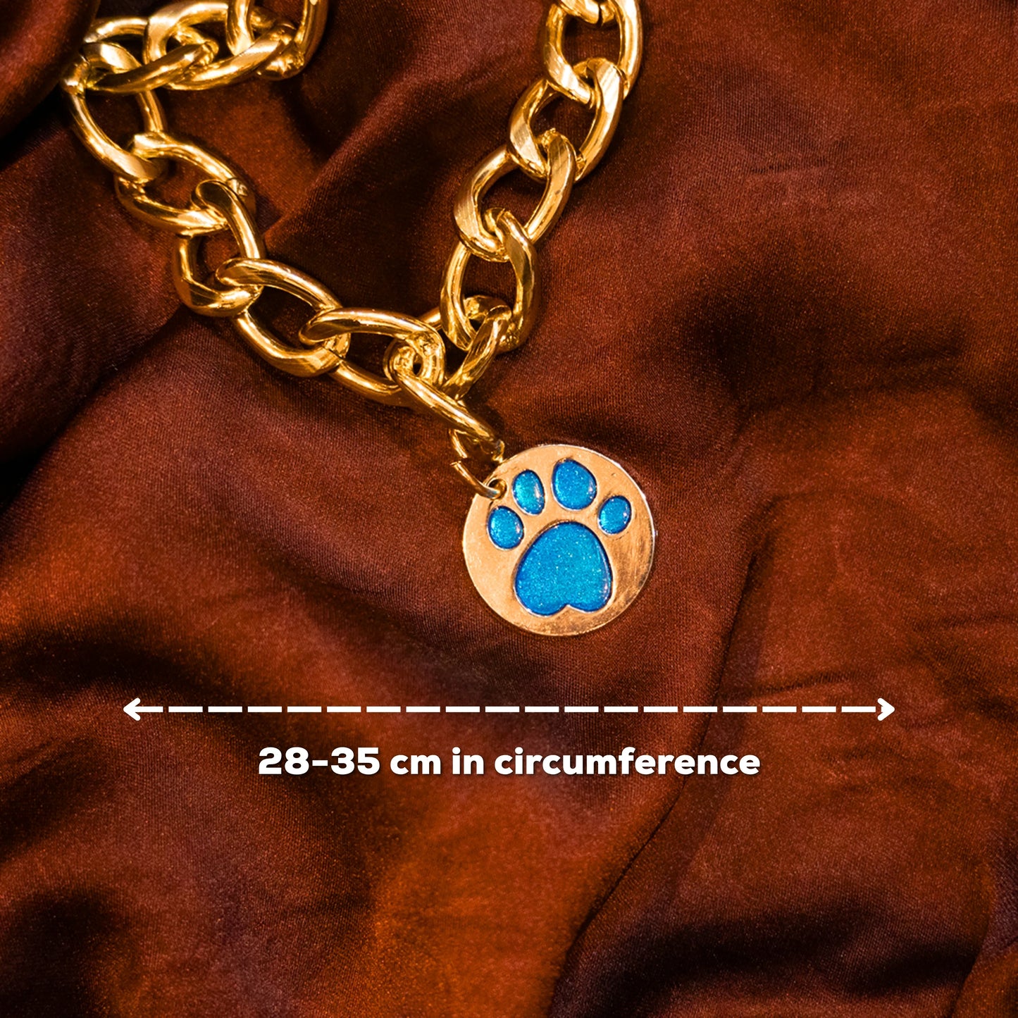 Paw Charm Gold Collar for Pets - For Small Dogs and Cats