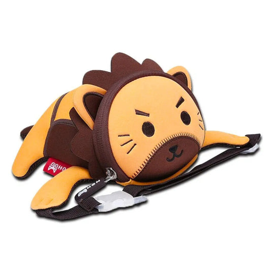 Lion Mane Premium sling Bag with bright yellow lion face design
