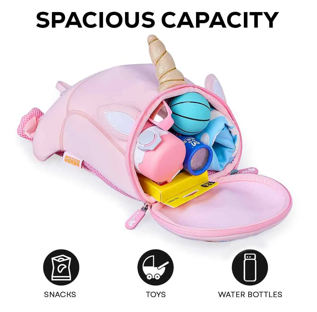 Pink unicorn sling bag with roomy interior