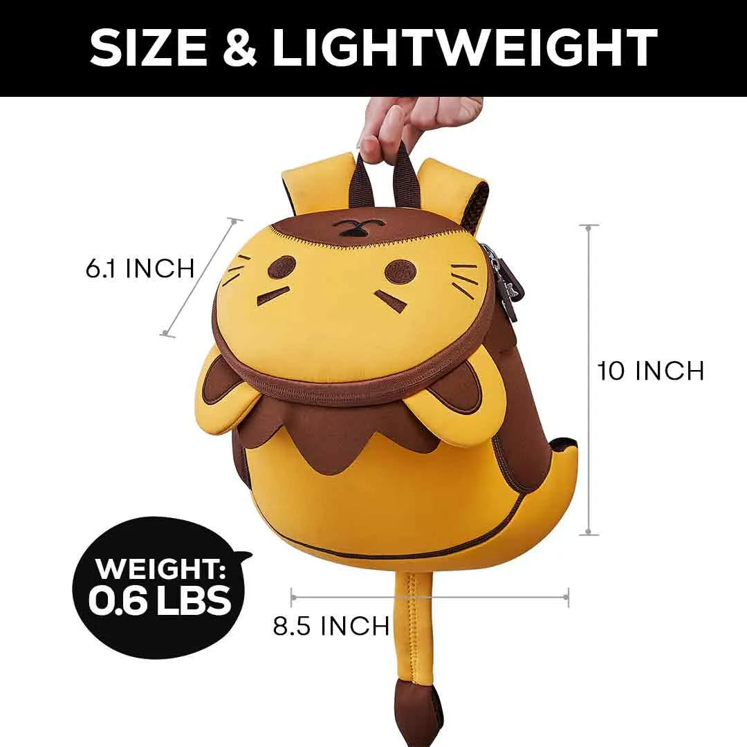 Lightweight and size of lion-themed kids bag

