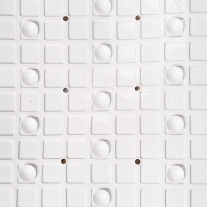 Close-up view of bathroom mat backside texture.