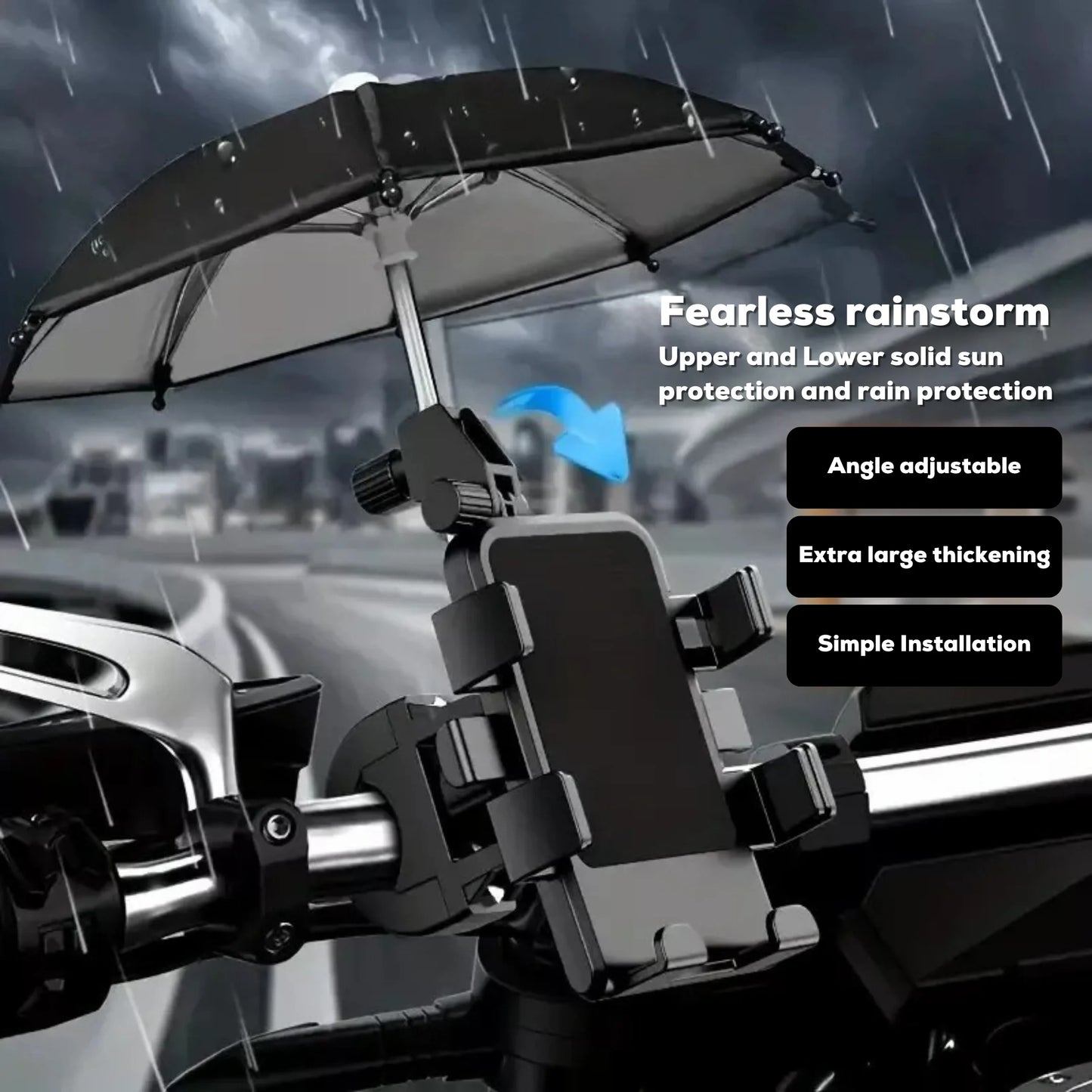 Universal Bike Phone Holder with Sunshade – 360° Mount