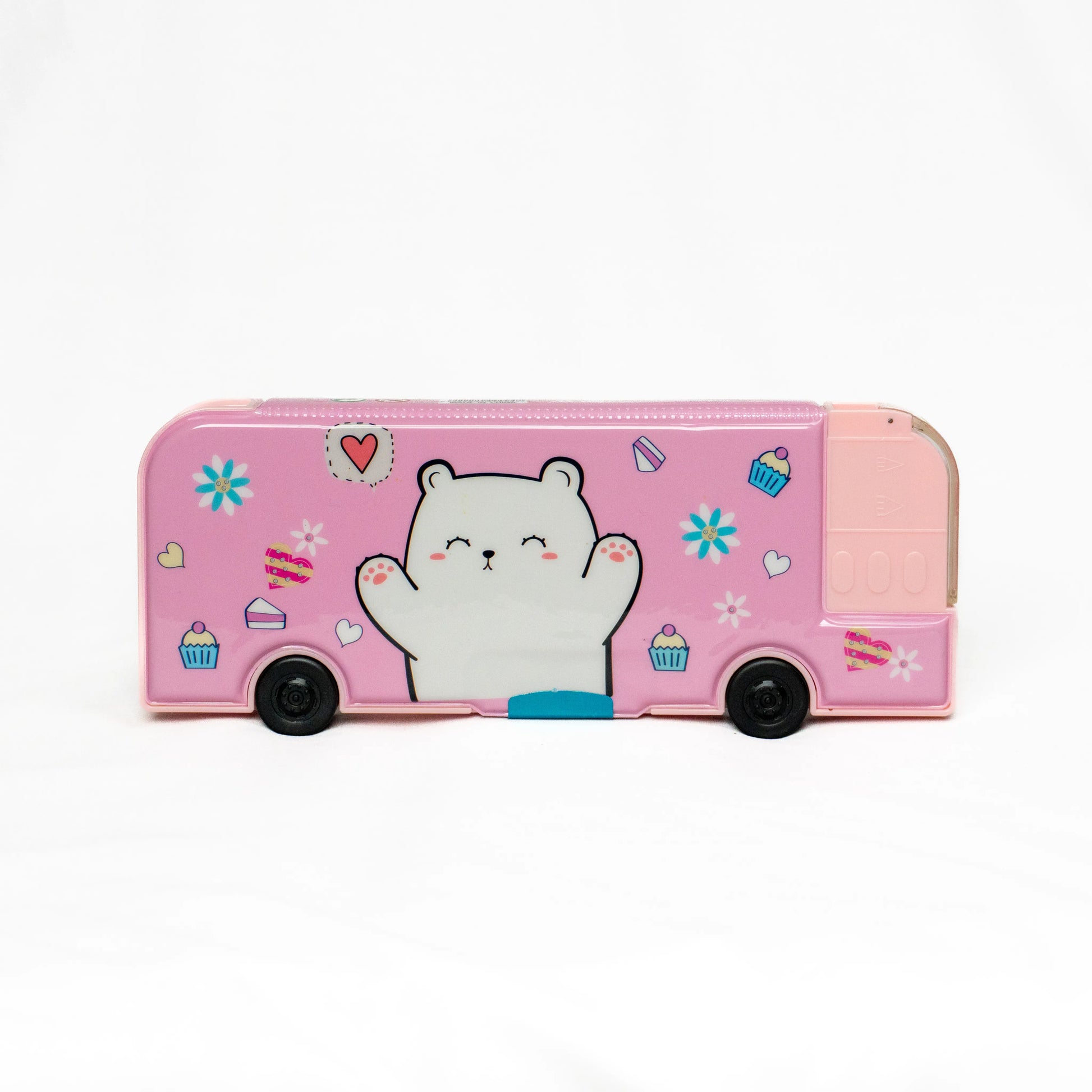 pink bus pencil box for boys