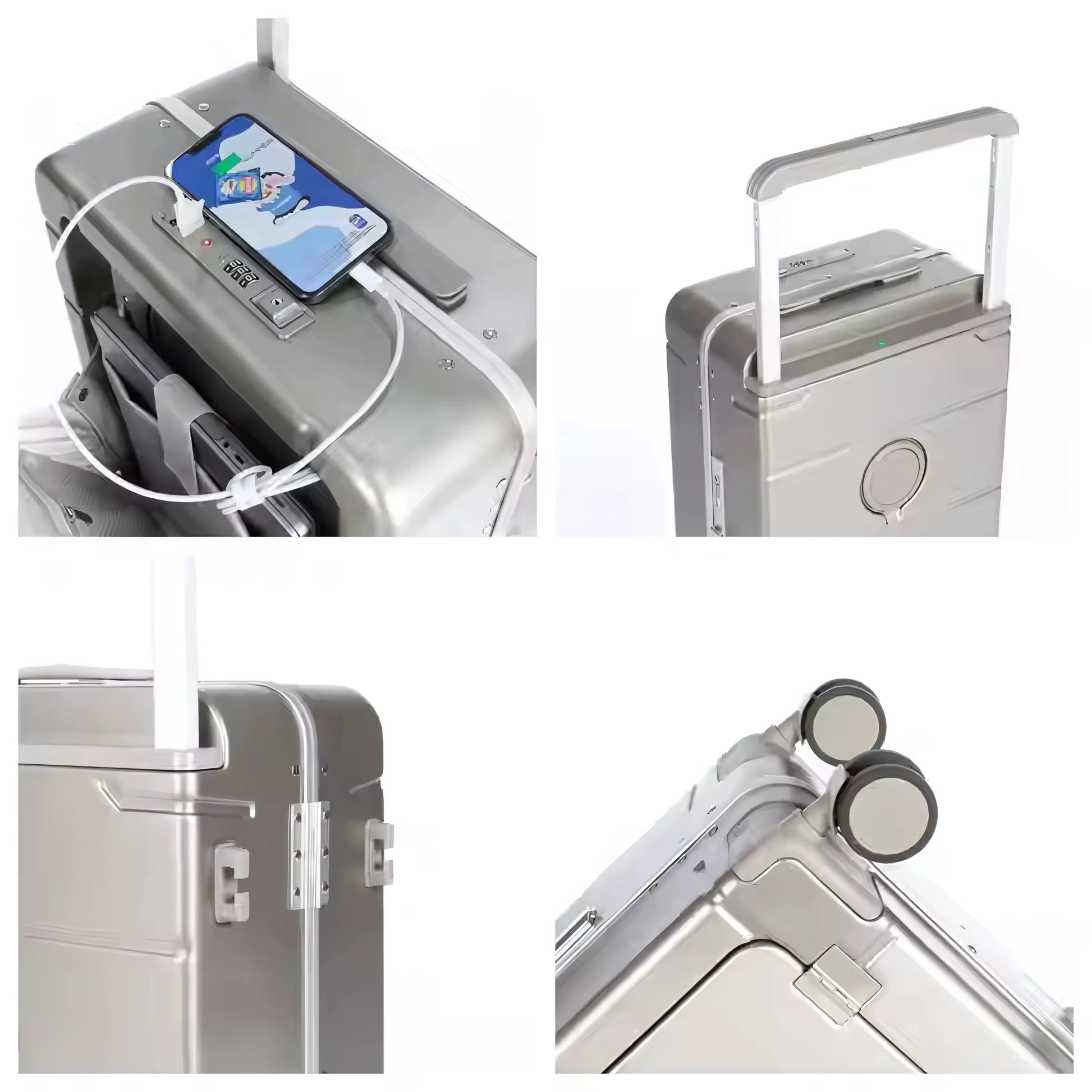 Cabin luggage trolley with USB port and TSA lock