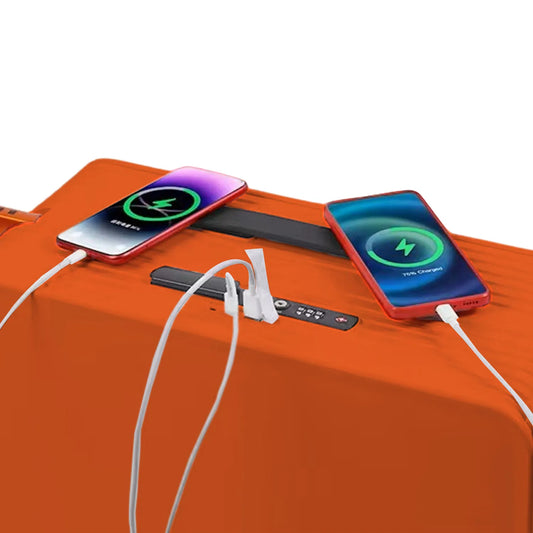 USB charging cabin trolley with 360 spinner wheels