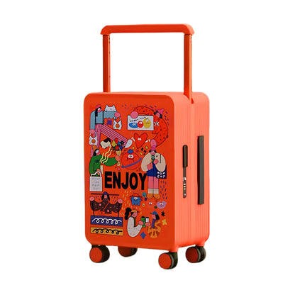Lightweight cabin orange luggage trolley