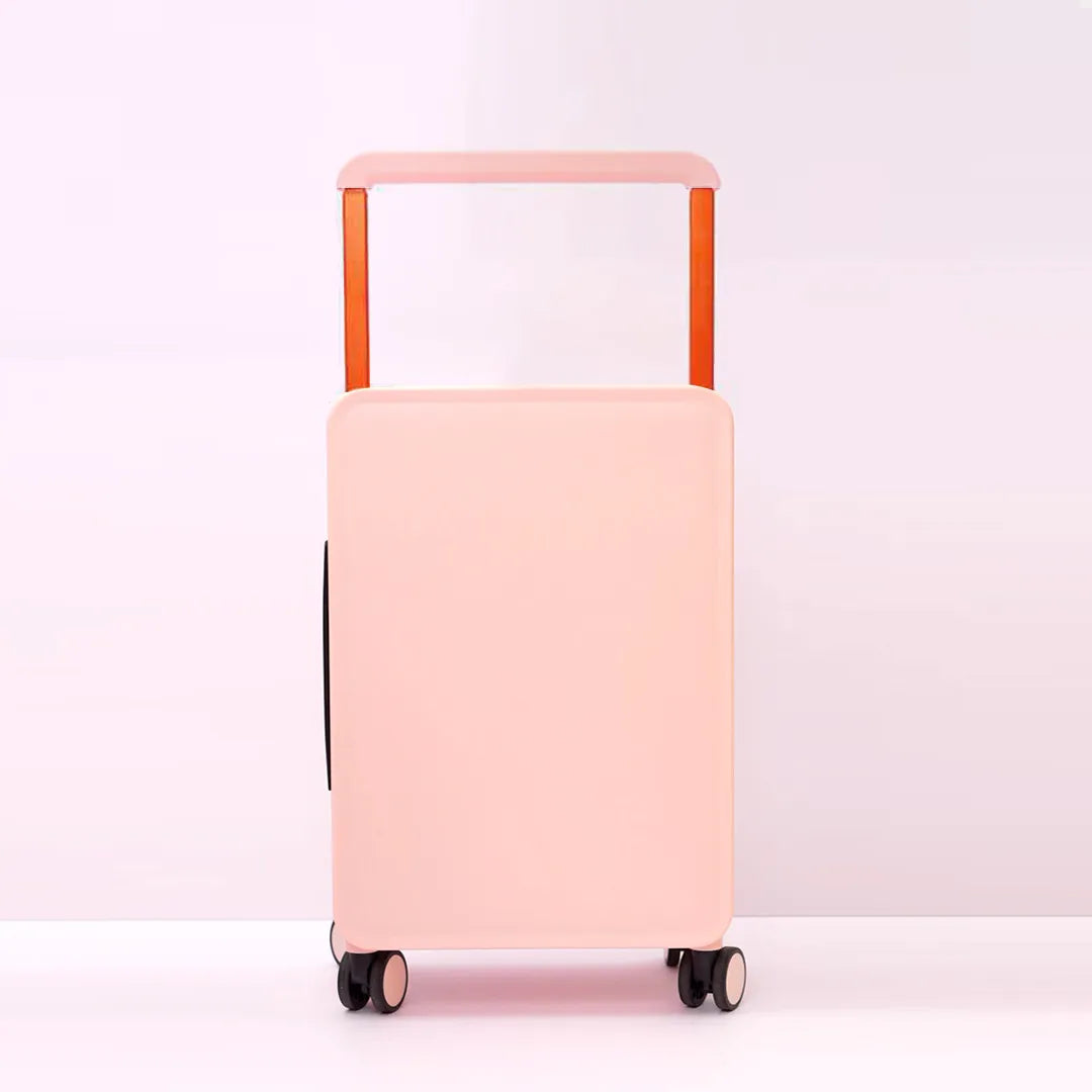 Pink luggage trolley with spinner wheels