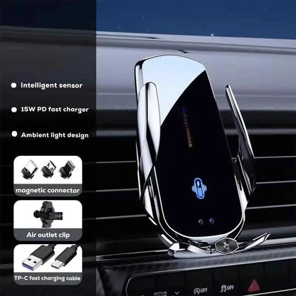 15W smart sensor car wireless charger front view