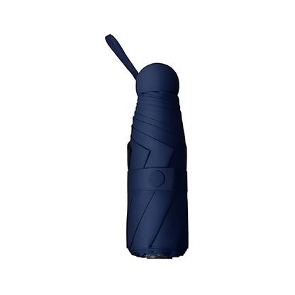 Classic Neon Blue compact umbrella folded and closed