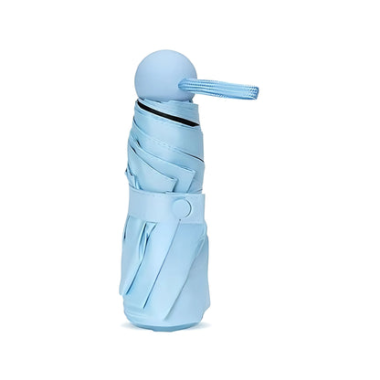 Classic Sky Blue compact umbrella folded and closed