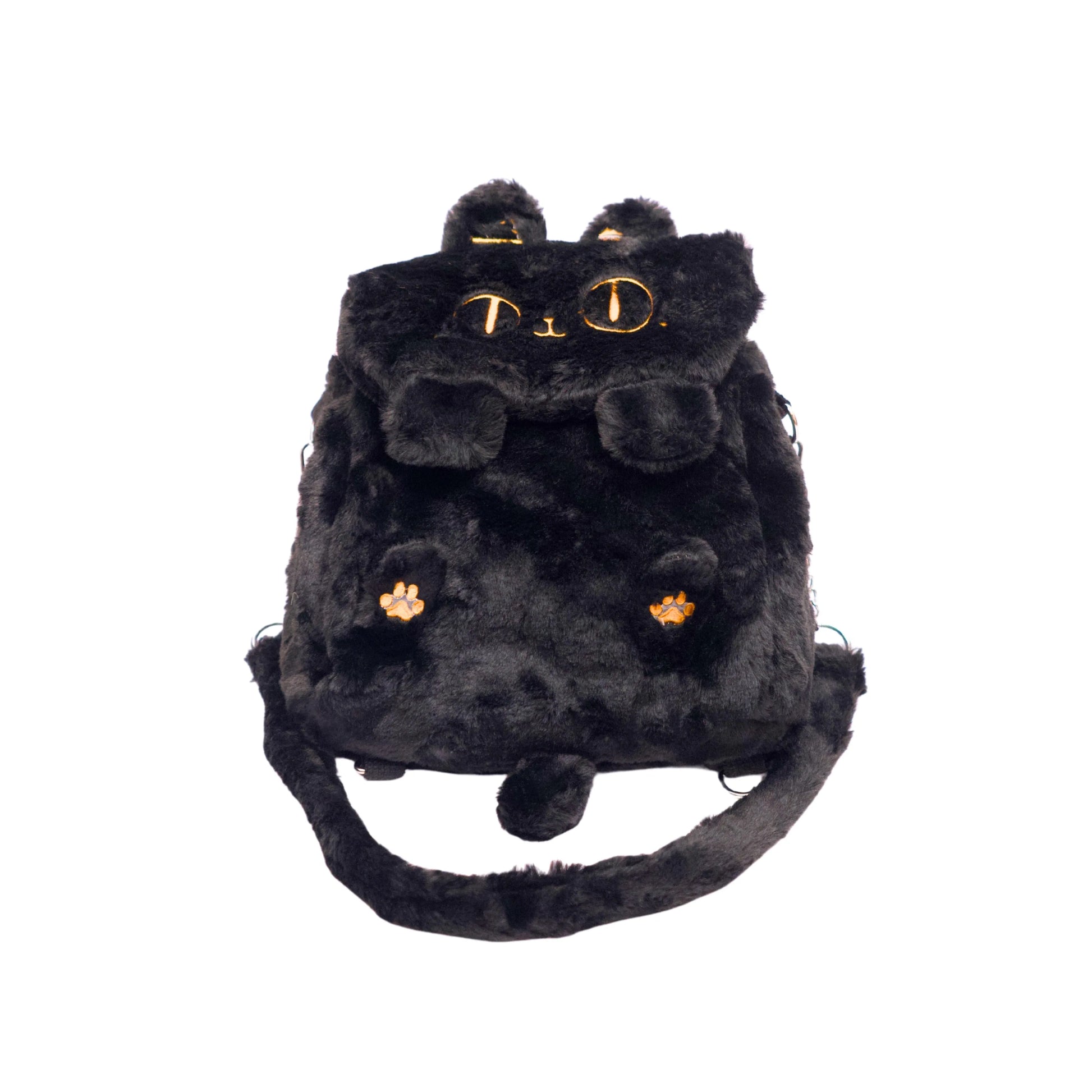 Fluffy black convertible backpack 