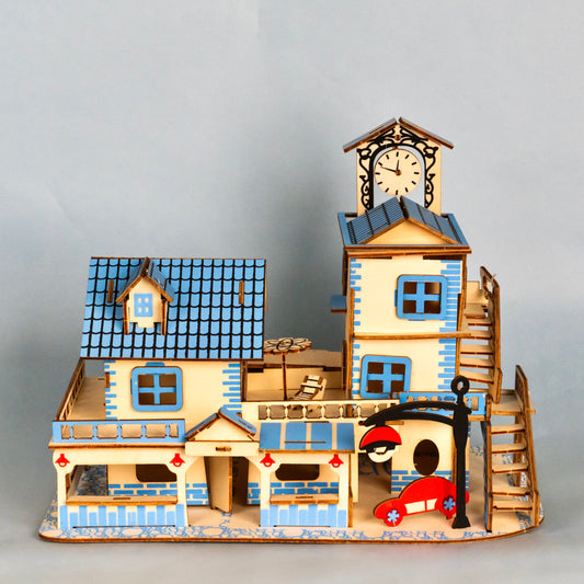 3D Wooden Puzzle House – Charming Aegean Sea DIY Model Kit