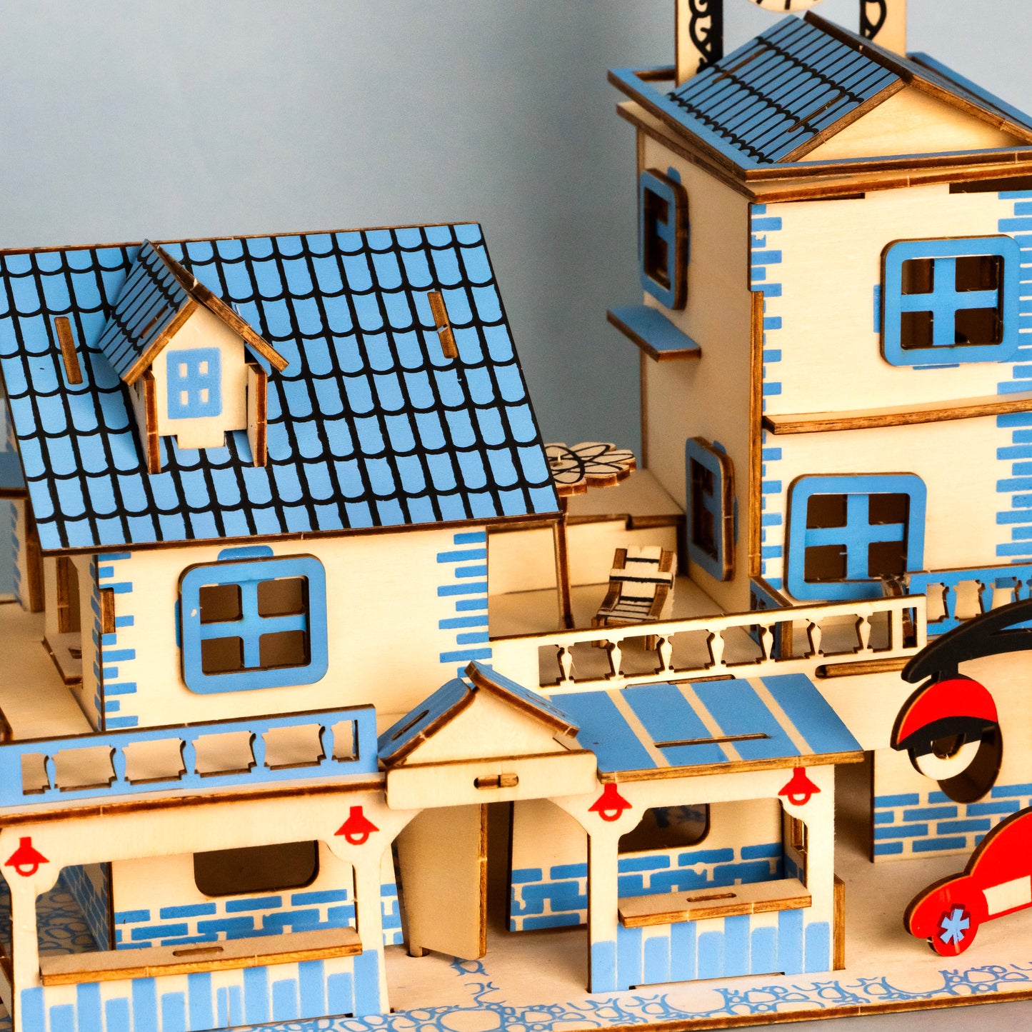3D Wooden Puzzle House – Charming Aegean Sea DIY Model Kit
