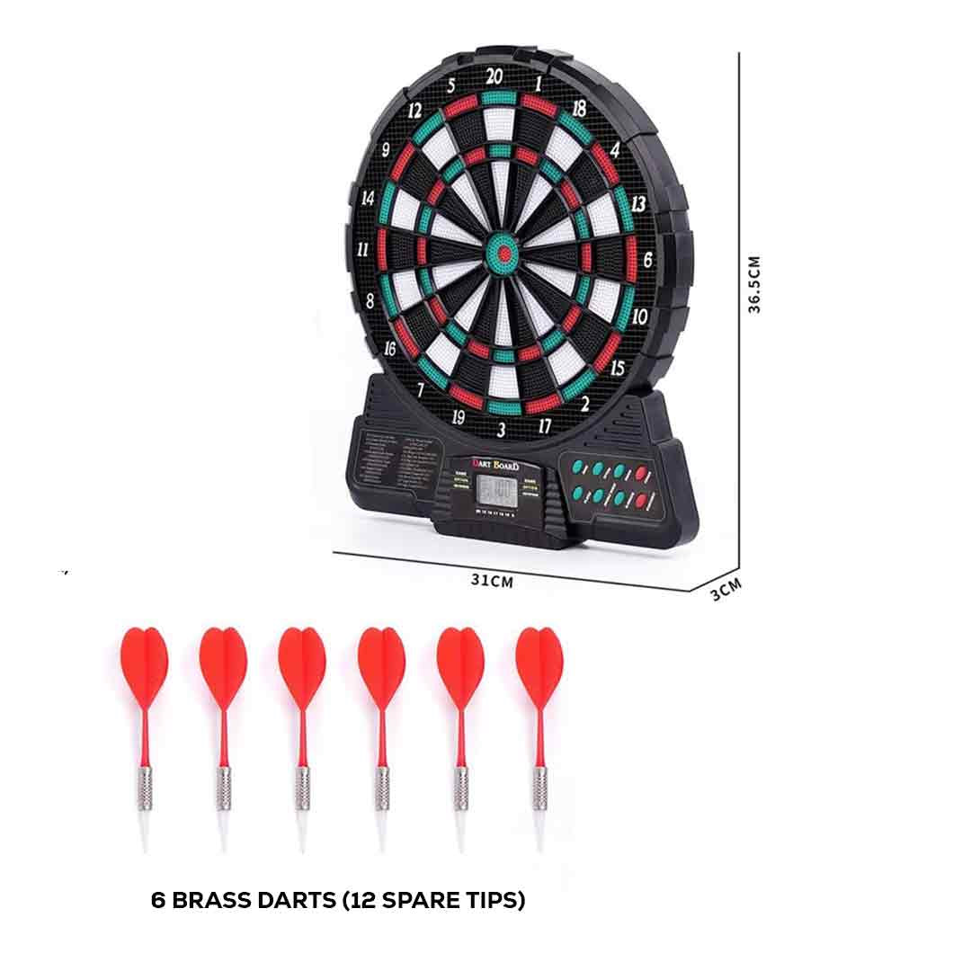 Set of six soft-tip darts included with the electronic dartboard