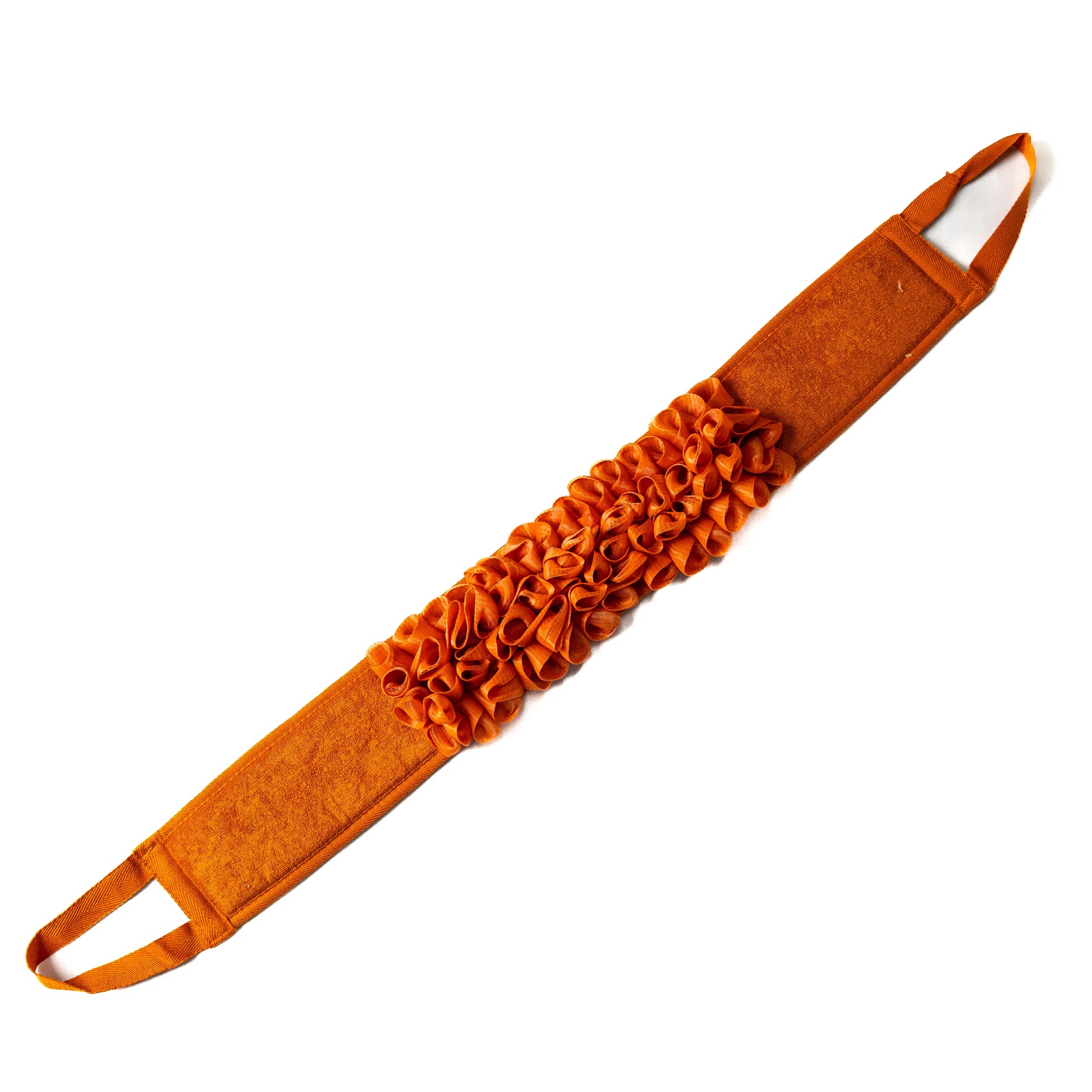 Orange glow loop fully spread out on a flat surface.