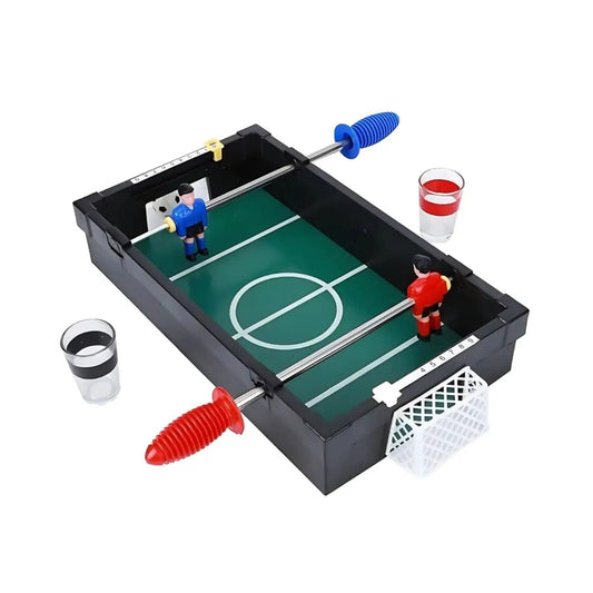 Foosball drinking game on white background