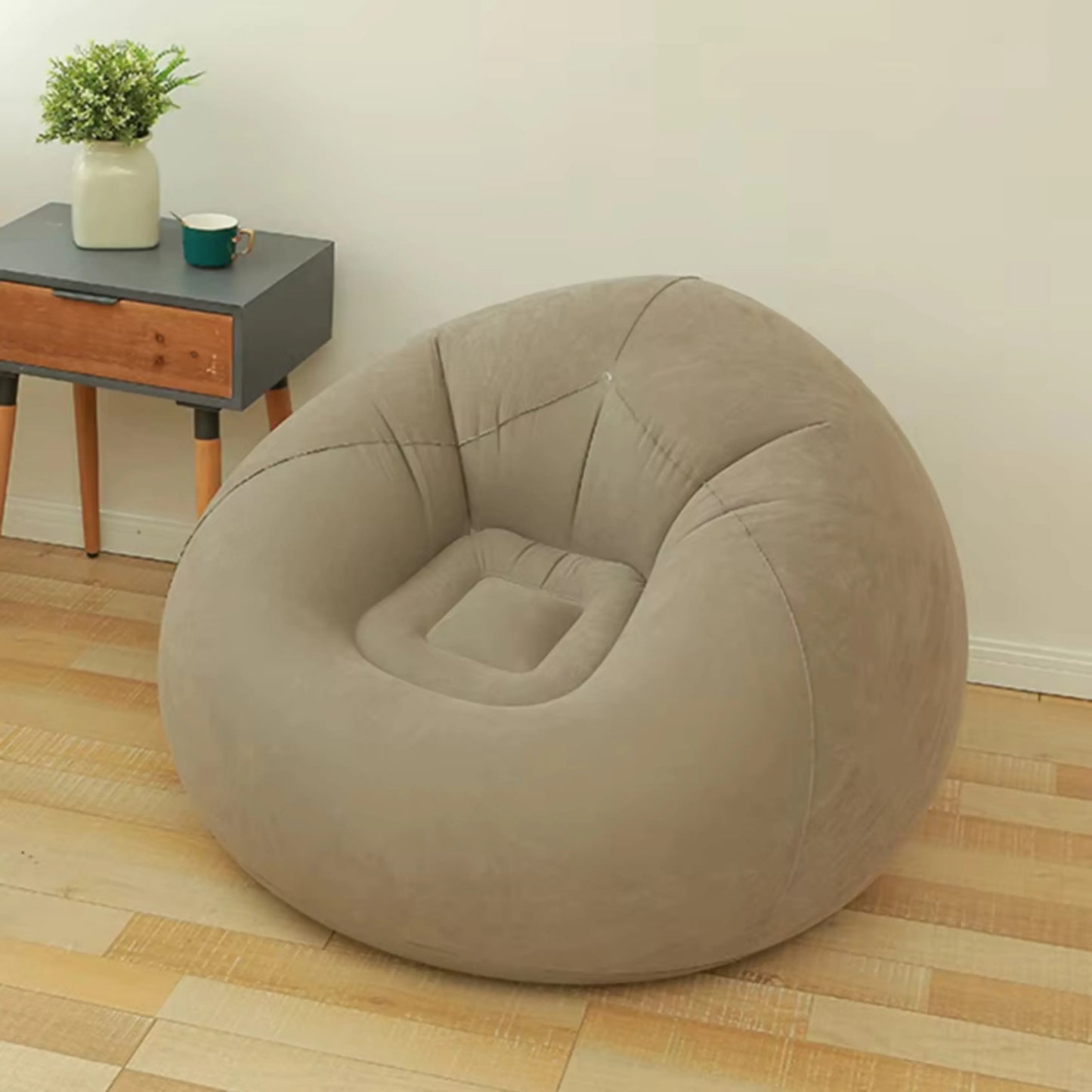 Inflatable air sofa with soft, breathable material