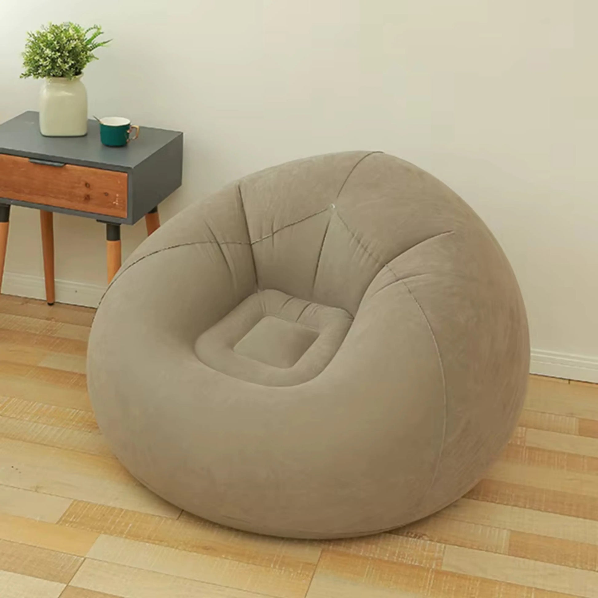 Inflatable air sofa with soft, breathable material