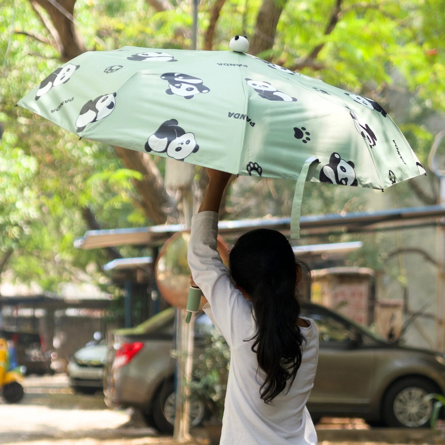 Cute panda umbrella opened