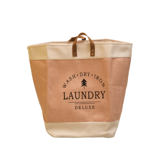 deluxe laundry bag with minimalist text design