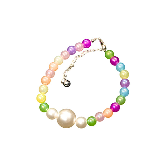 Multi-color pet necklace with pearl