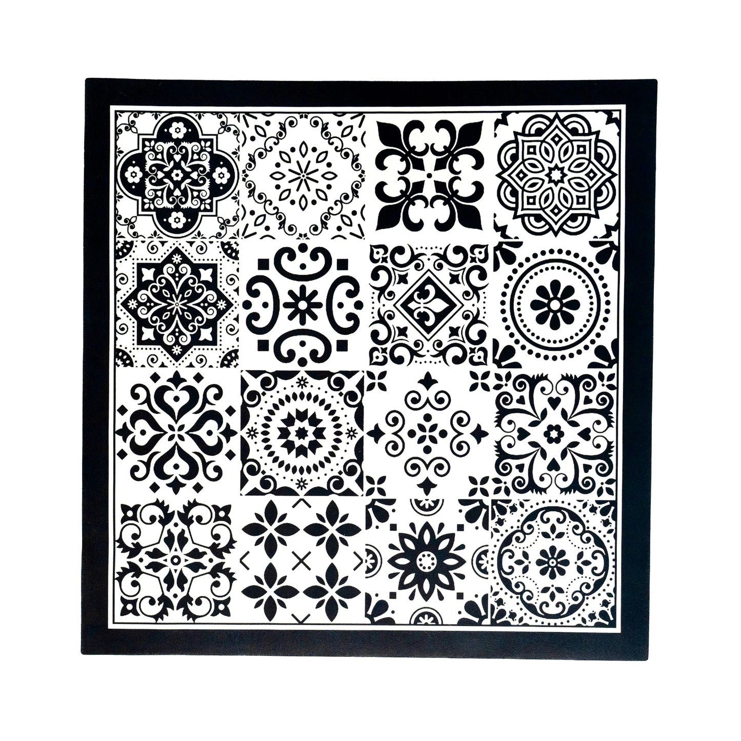 Black multifunctional mat with white background