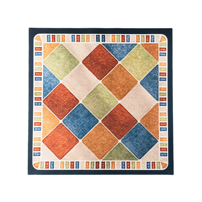 Checked pattern multifunctional mat with white background