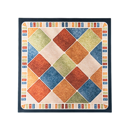 Checked pattern multifunctional mat with white background