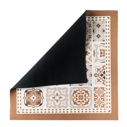 Beige mat folded slightly showing backside.